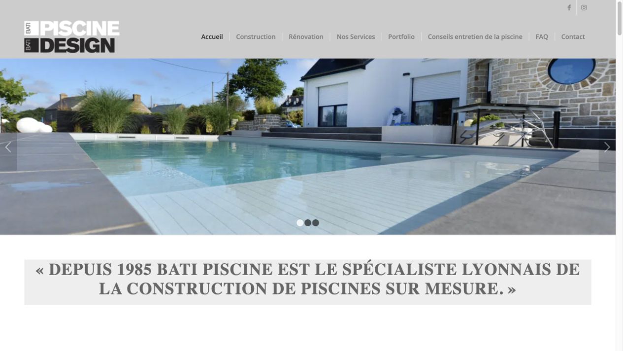 Capture du site de BatiPiscine