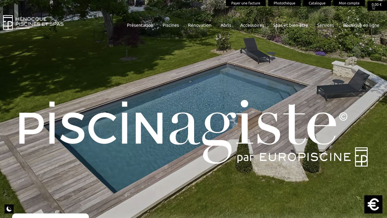 Capture du site de Hénocque Piscines et Spas