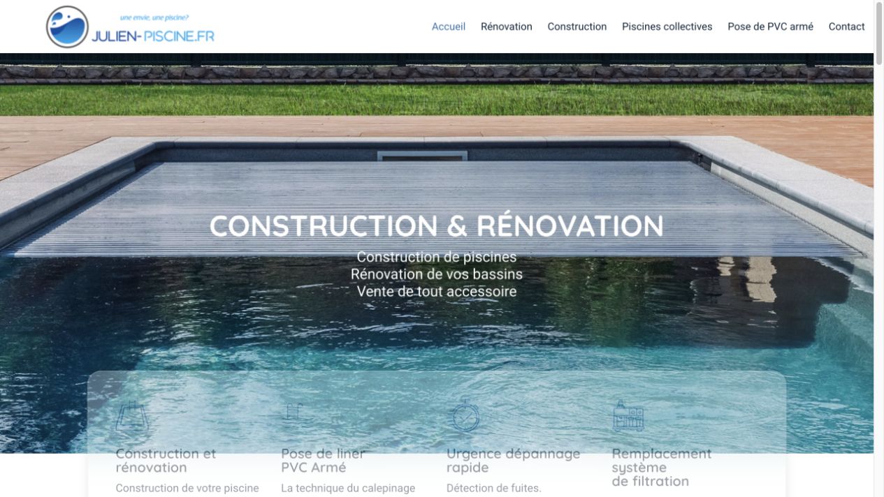 Capture du site de Julien Piscine