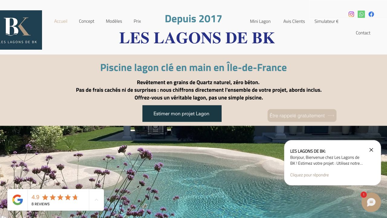 Capture du site de Les Lagons de BK